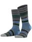 Burlington gestreepte sokken blauw en grijs