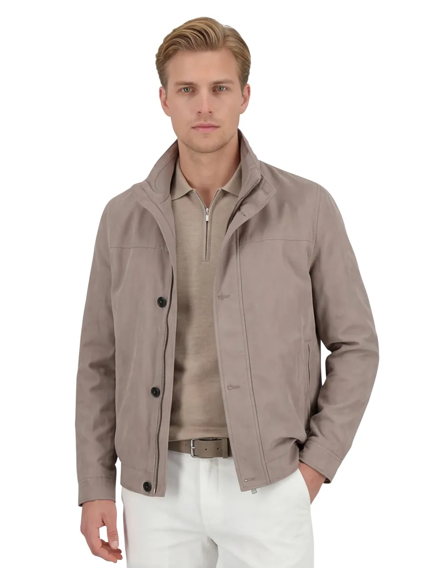 Beige zomerjas Bugatti wijde fit