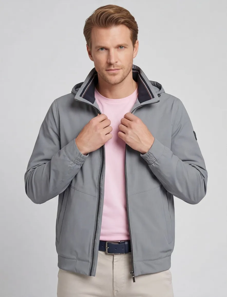 Bugatti zomerjas grijs capuchon polyester