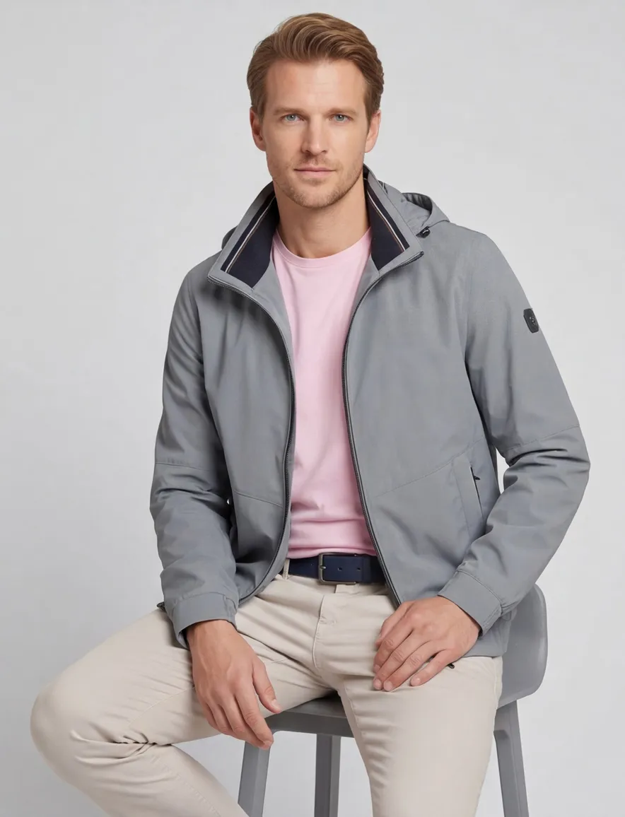 Bugatti zomerjas grijs capuchon polyester