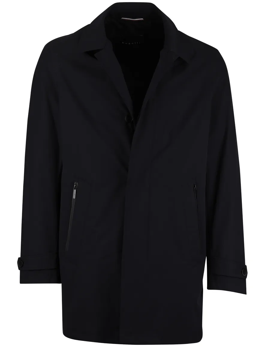 Bugatti zomerjas lang navy capuchon en kraag