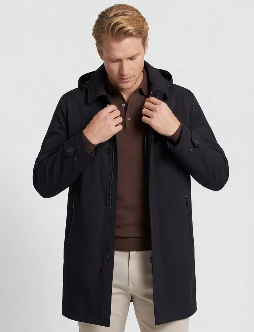 Navy tussenjas Bugatti wijde fit waterdicht