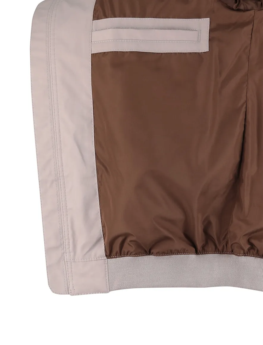Bugatti zomerjas beige knoopzakken met rits katoen