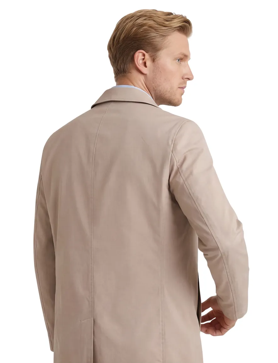 Bugatti Manteljas beige effen gevoerd knopen