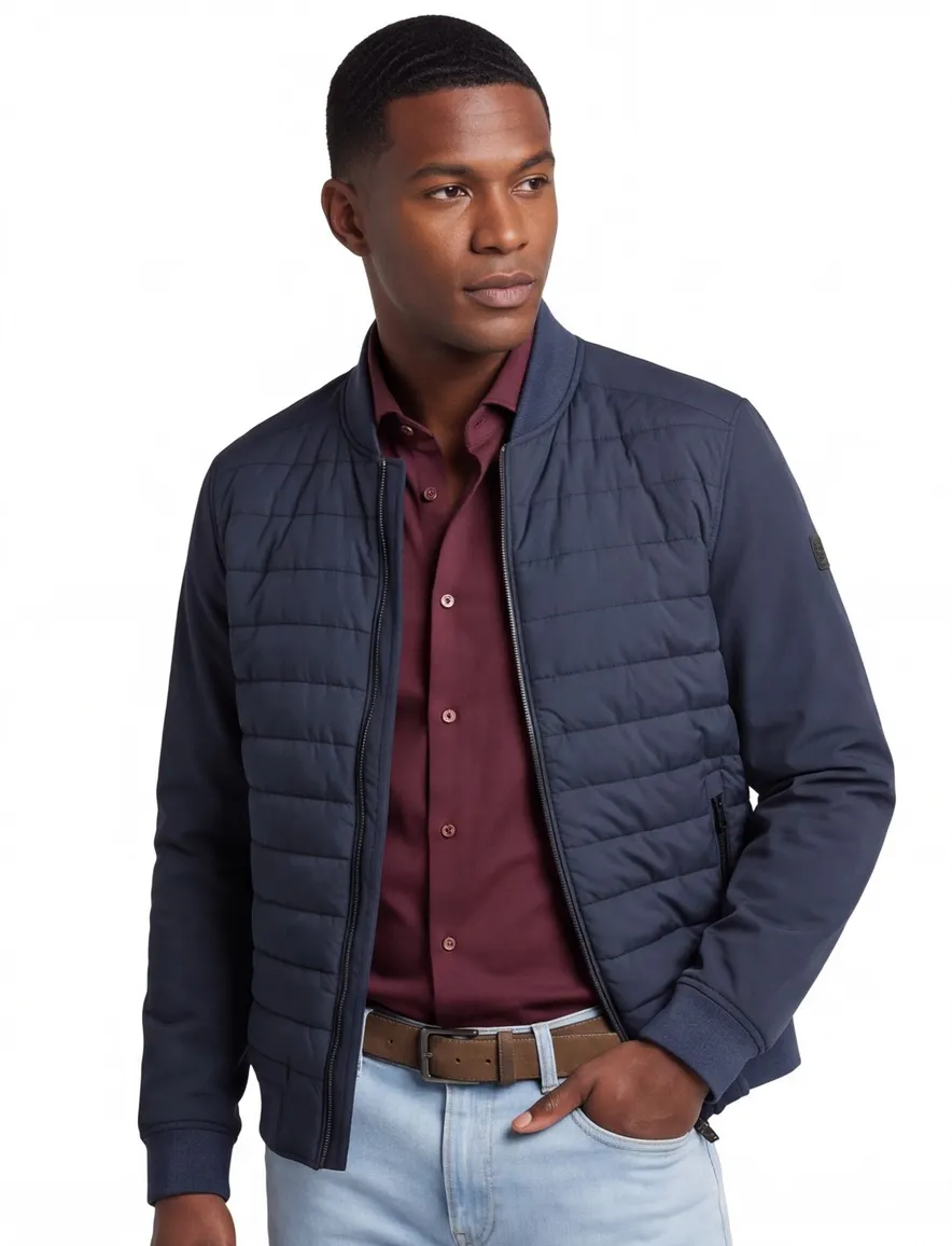 Bugatti jas donkerblauw gevoerd