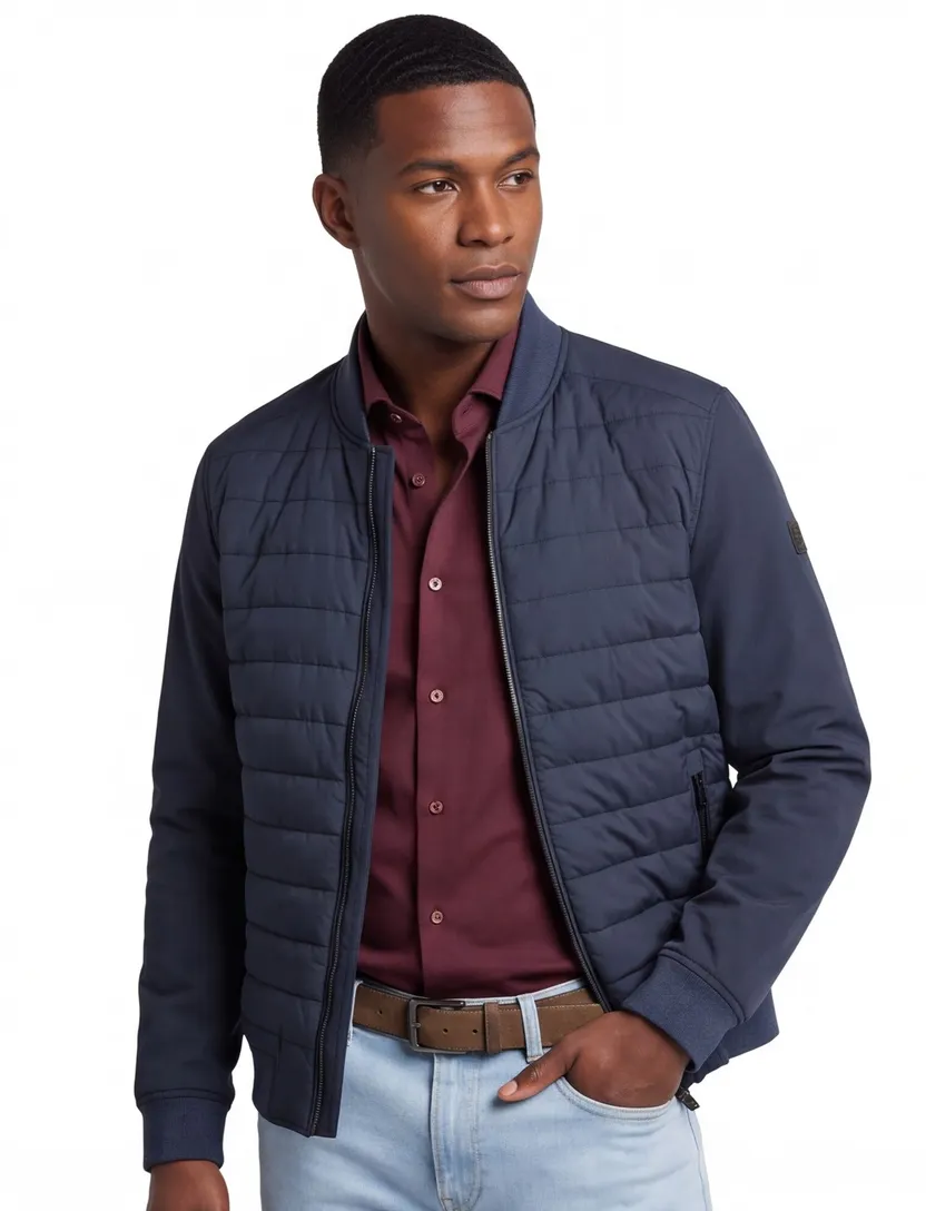 Jas Bugatti donkerblauw gevoerd