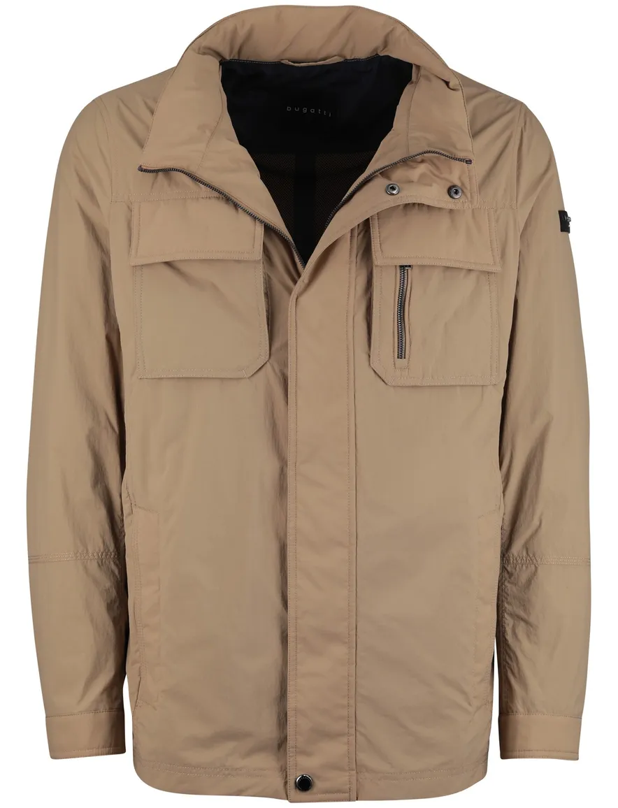 Beige zomerjas Bugatti waterafstotend rits en knopen