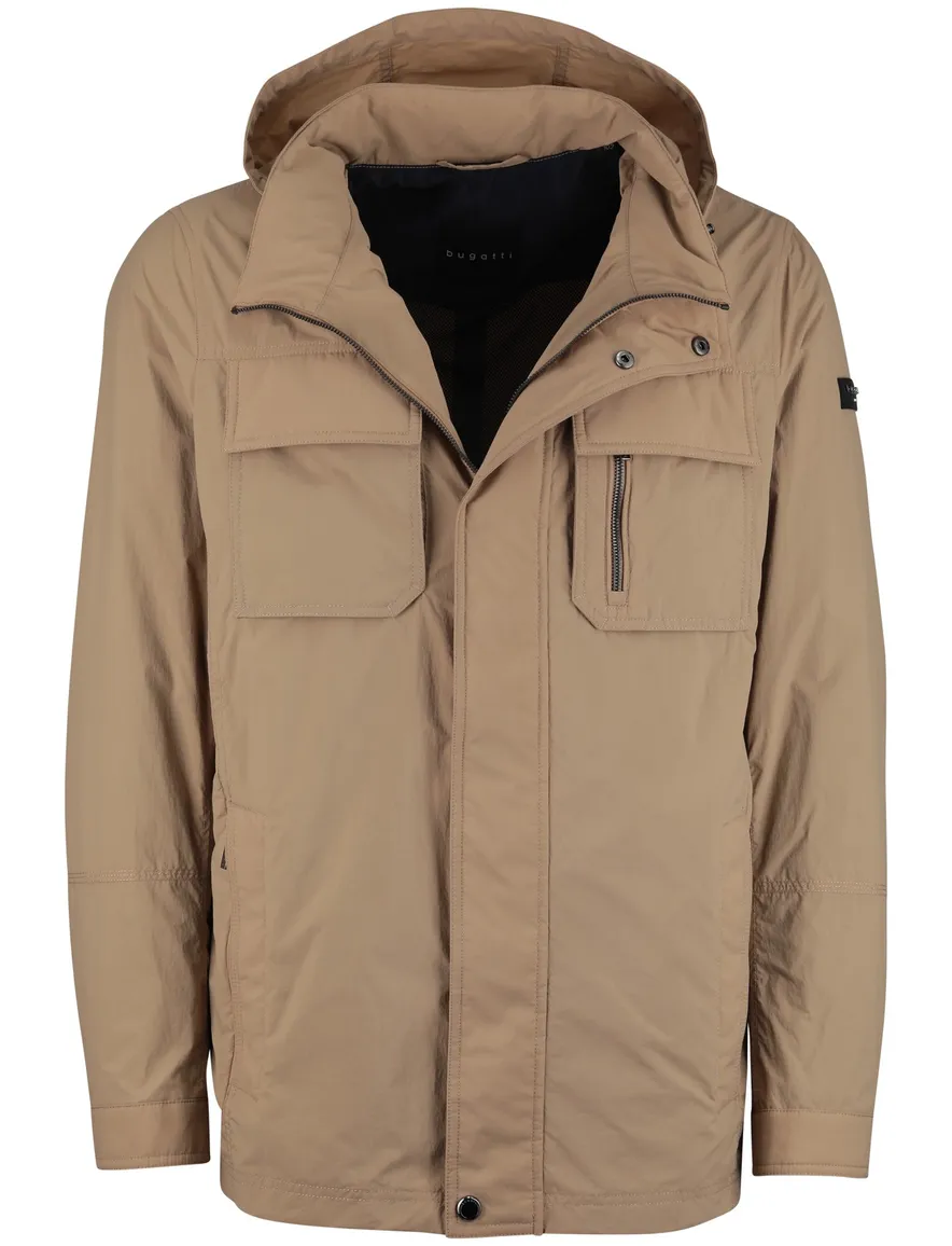 Beige zomerjas Bugatti waterafstotend rits en knopen