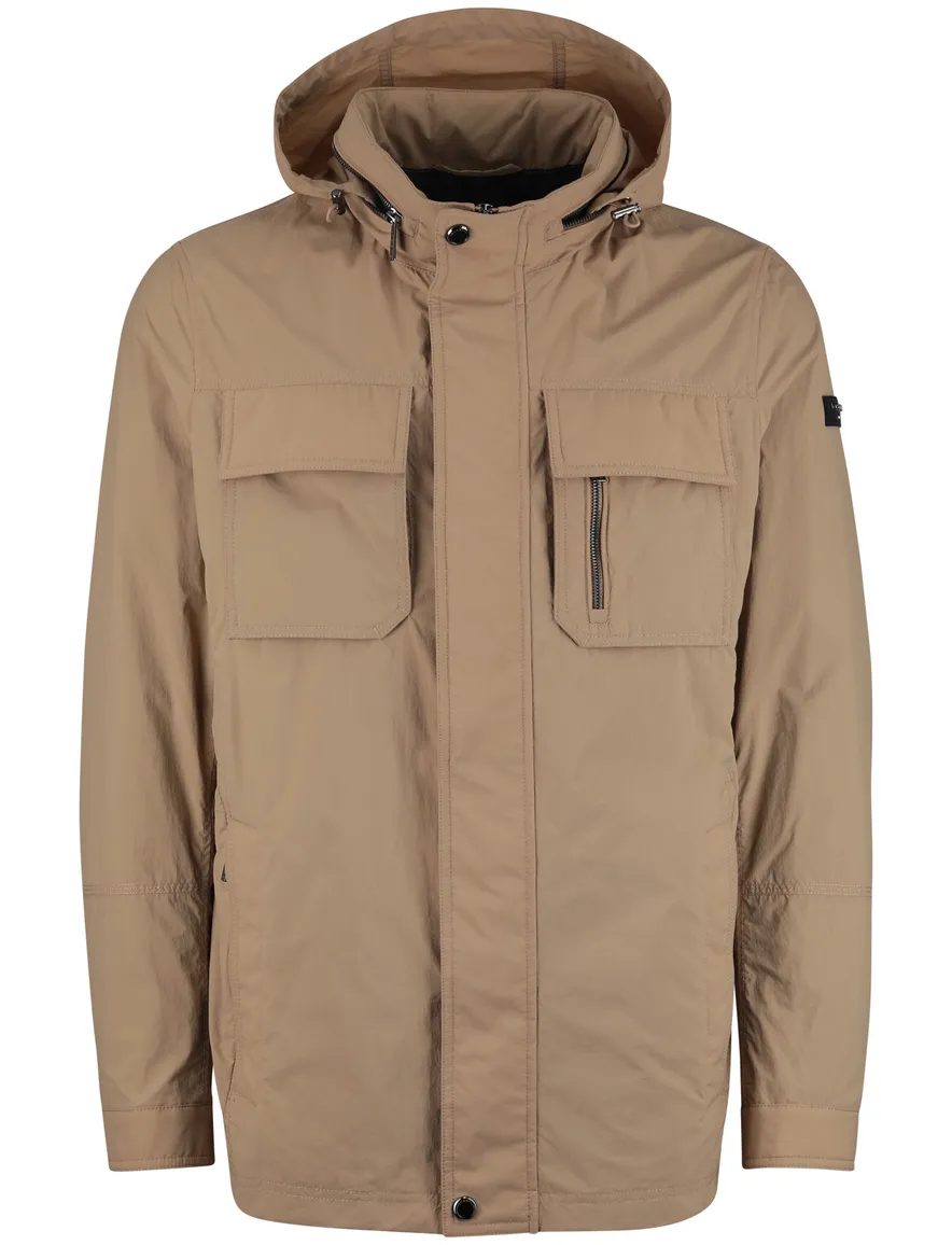 Beige zomerjas Bugatti waterafstotend rits en knopen