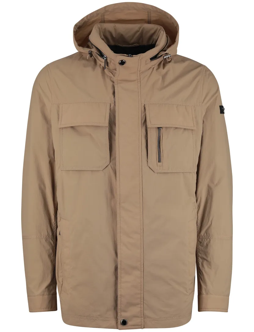 Zomerjas Bugatti camel wijde fit waterafstotend afneembare capuchon