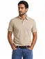 Beige poloshirt Bugatti gemeleerd linnen katoen blend