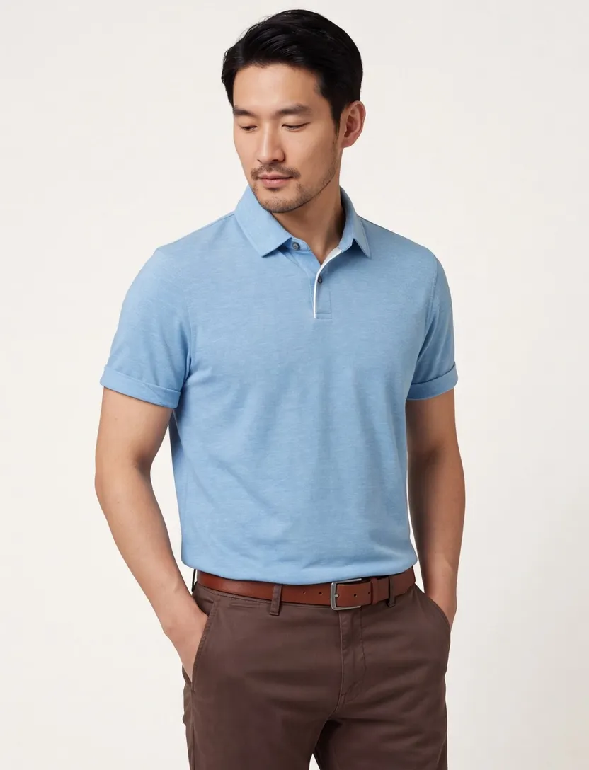 Poloshirt Bugatti blauw gemêleerd normale fit