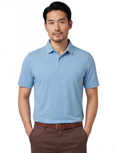 Bugatti Poloshirt Bugatti blauw gemêleerd katoen