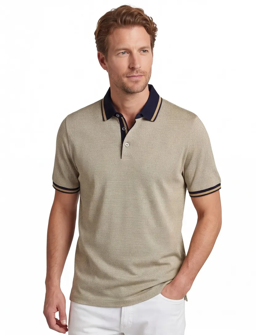 Poloshirt Bugatti beige 100% katoen