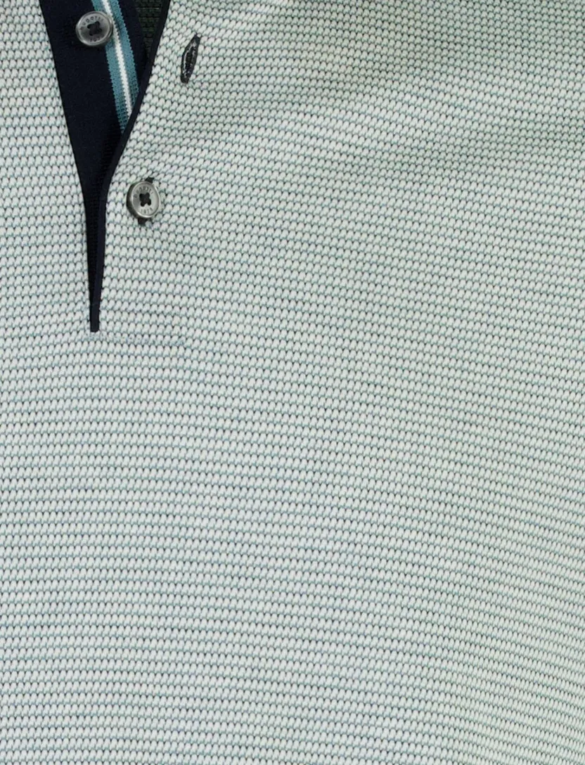 Poloshirt Bugatti blauw streepmotief kraag donker