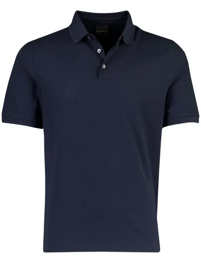 Bugatti Poloshirt Bugatti donkerblauw geruit wijde fit