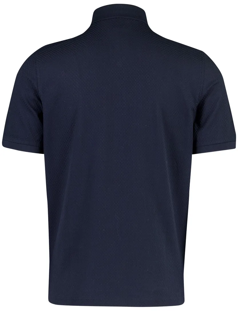 Bugatti poloshirt geruit donkerblauw katoen wijde fit