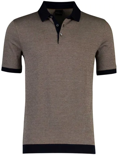 Bugatti Poloshirt Bugatti donkerblauw geprint katoen