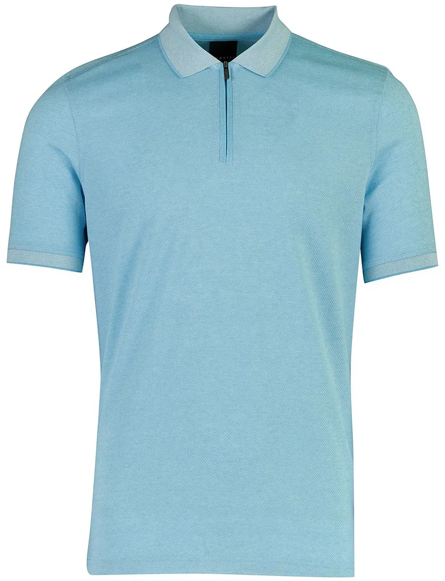 Bugatti polo lichtblauw zip