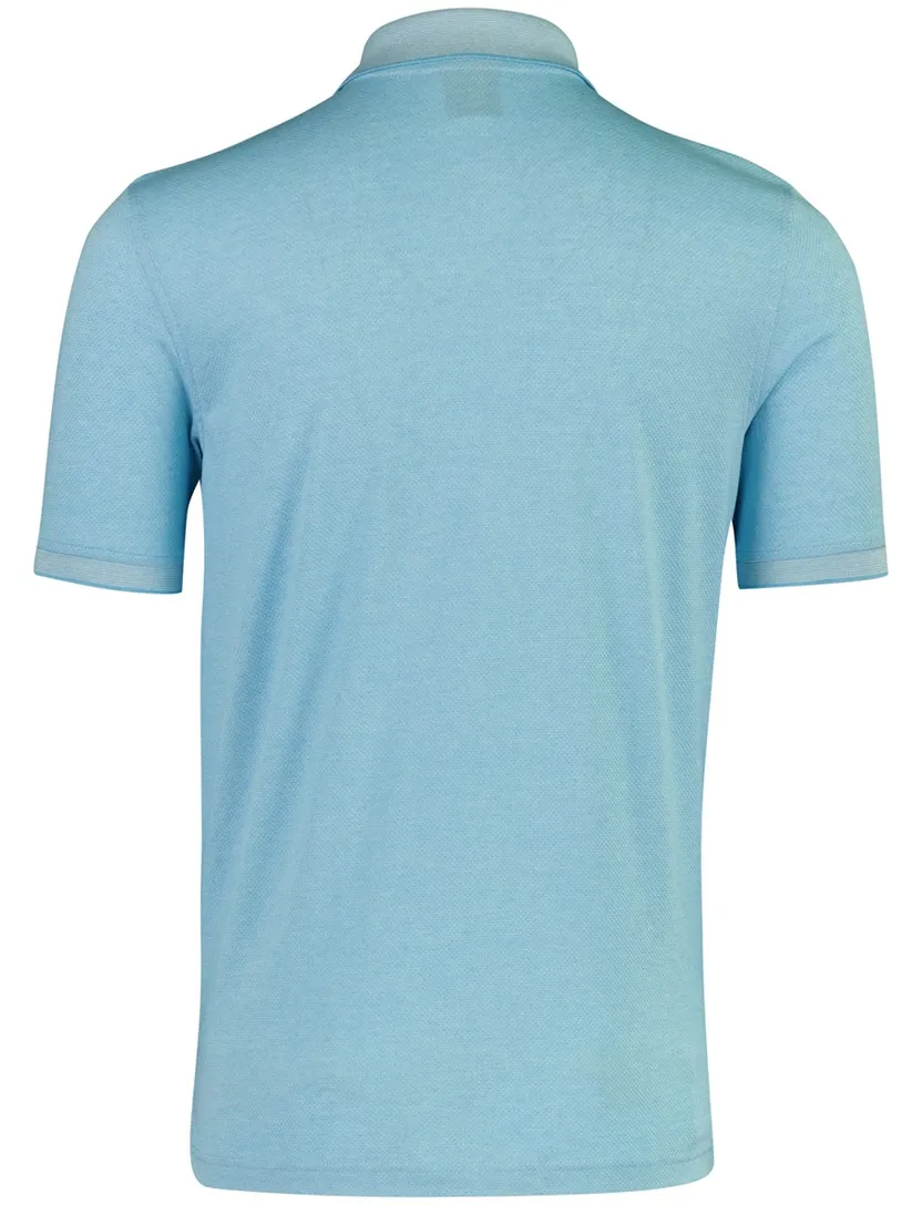Poloshirt Bugatti blauw met rits wijde fit