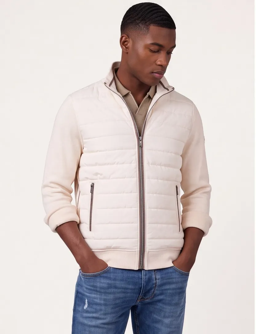 Bugatti vest katoen wijde fit beige outdoor