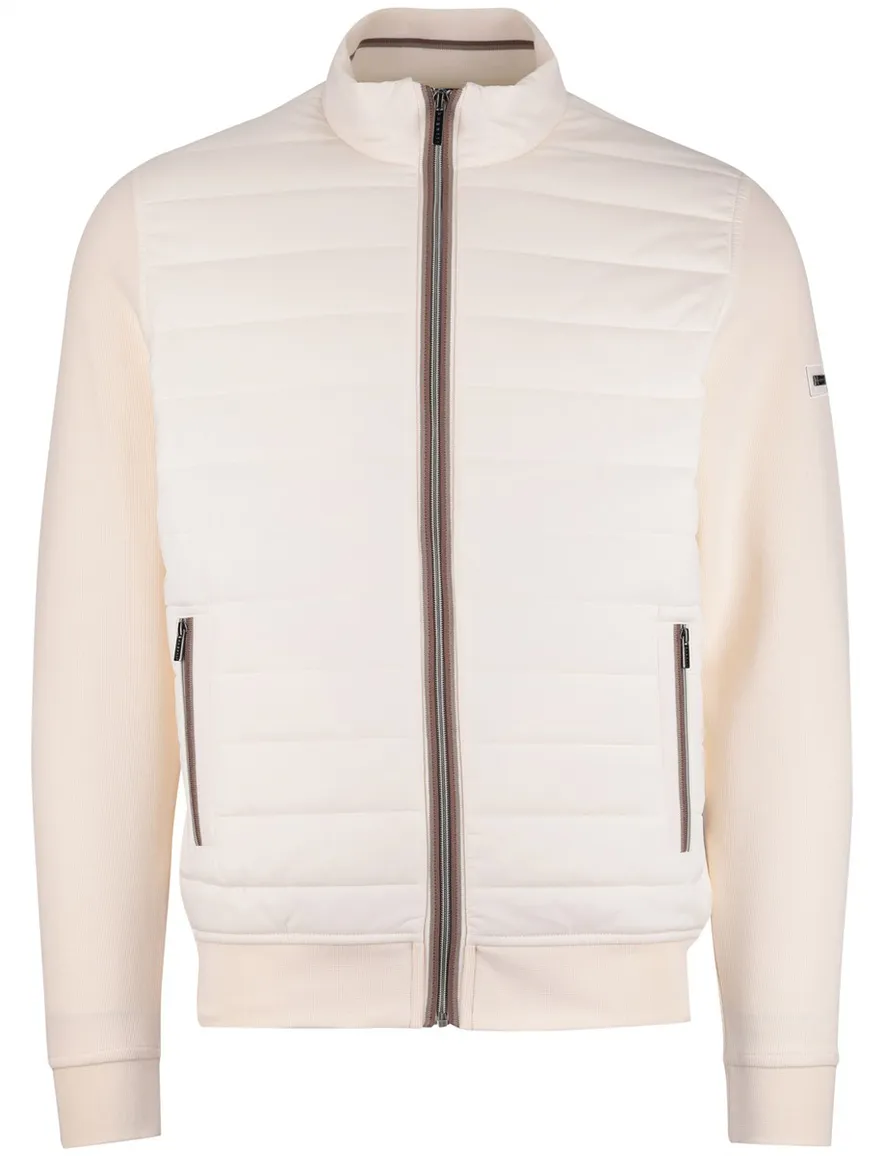 Bugatti vest katoen beige wijde fit