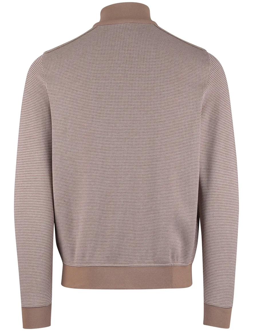 Bugatti vest beige met wit geprint met rits
