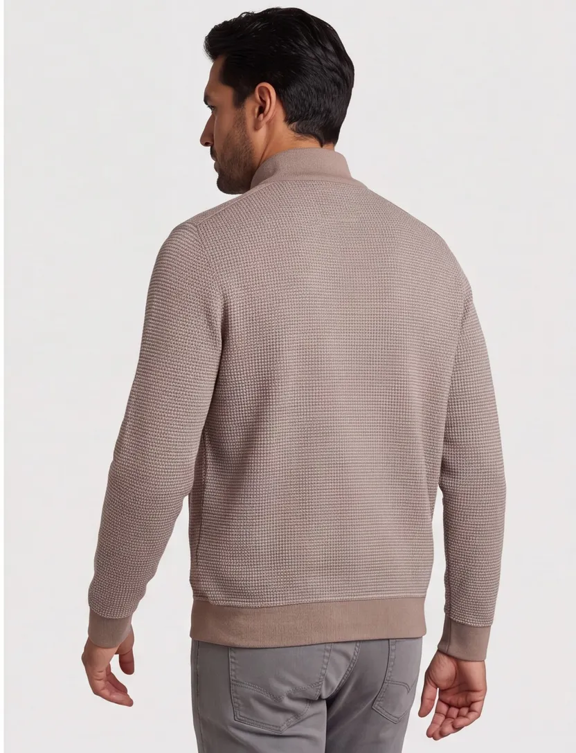 Vest Beige Bugatti rits geprint
