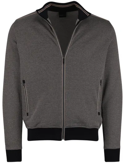 Bugatti donkerblauw vest Bugatti geprint rits