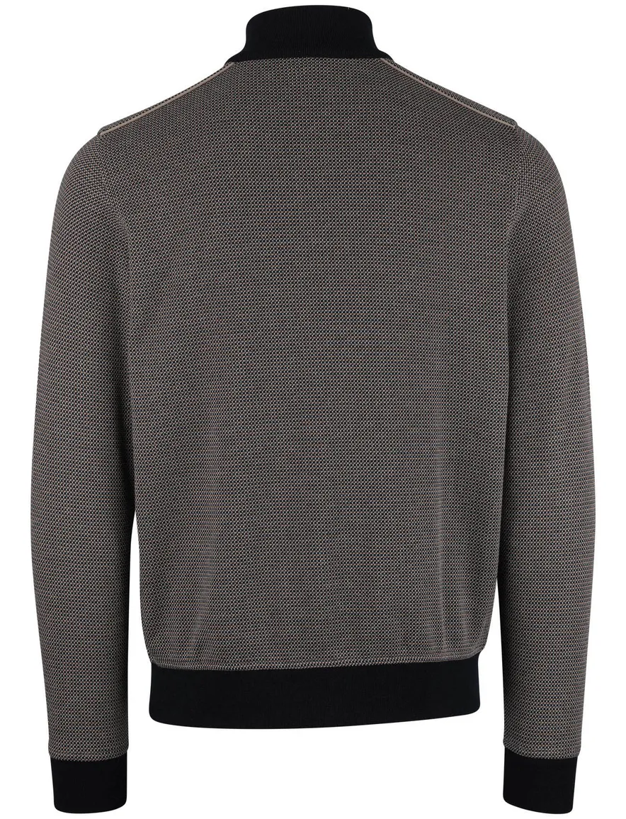 donkerblauw vest Bugatti geprint rits