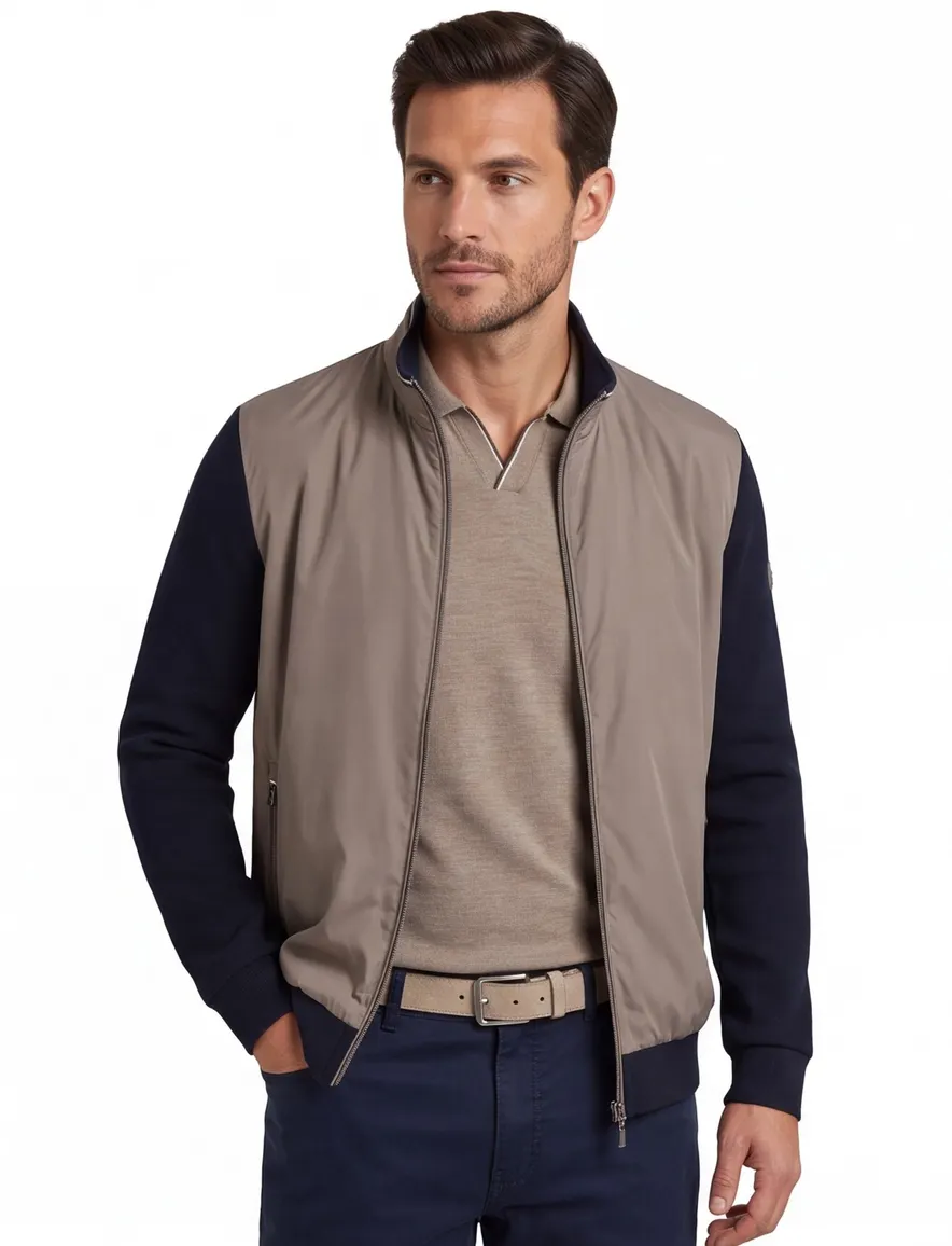Bugatti outdoor vest beige en navy