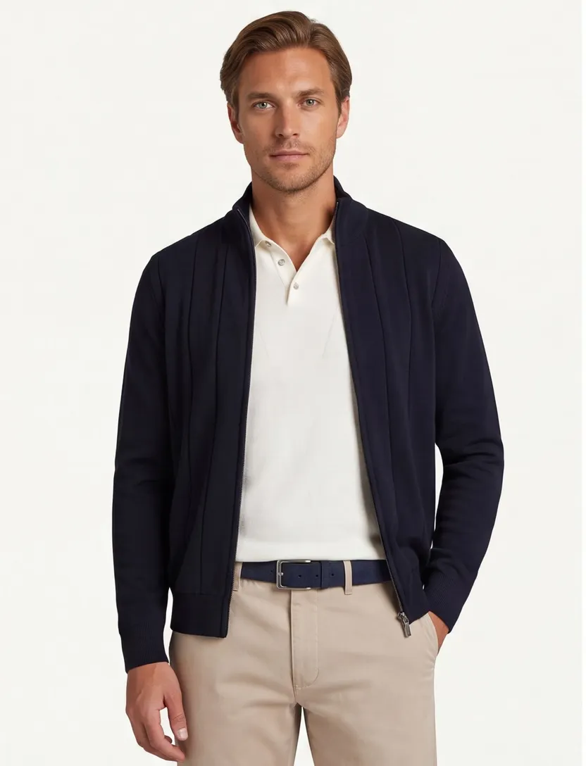 Vest Bugatti donkerblauwe streep