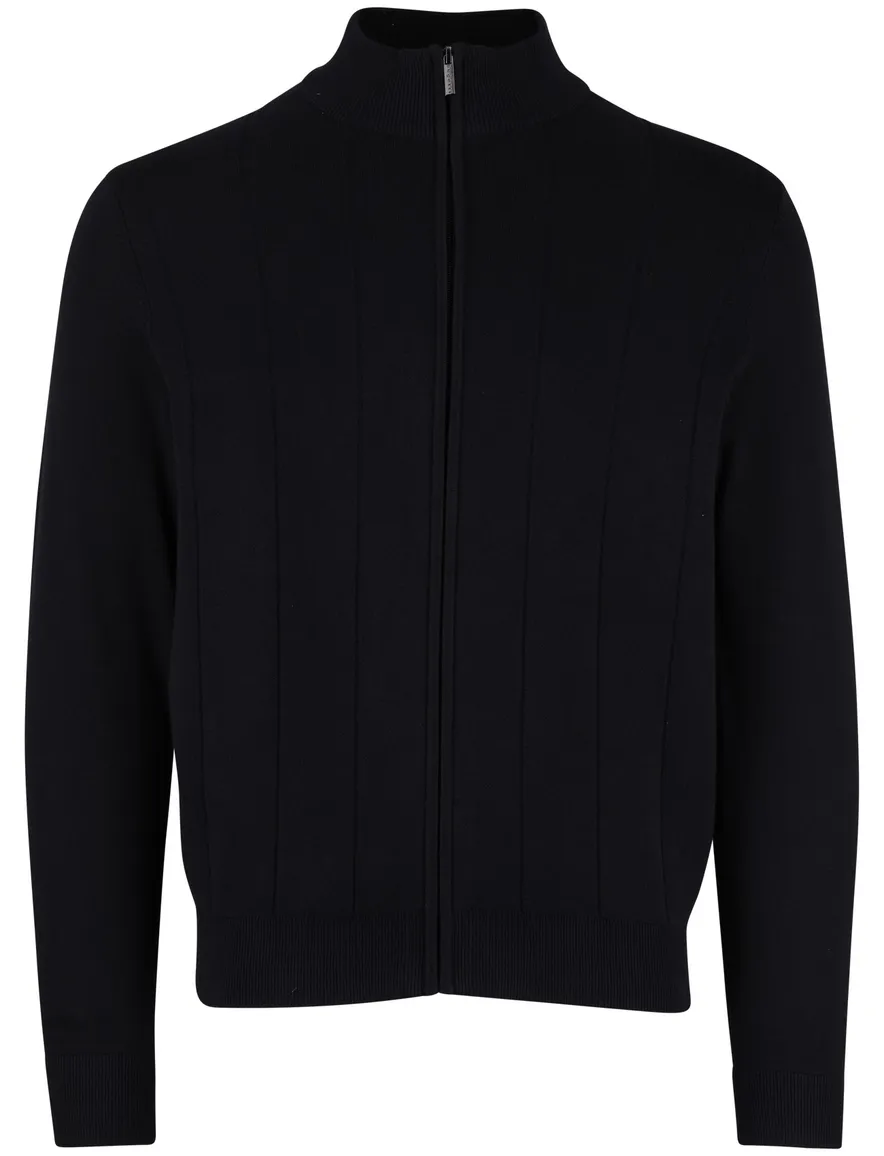 Bugatti vest gestreept donkerblauw