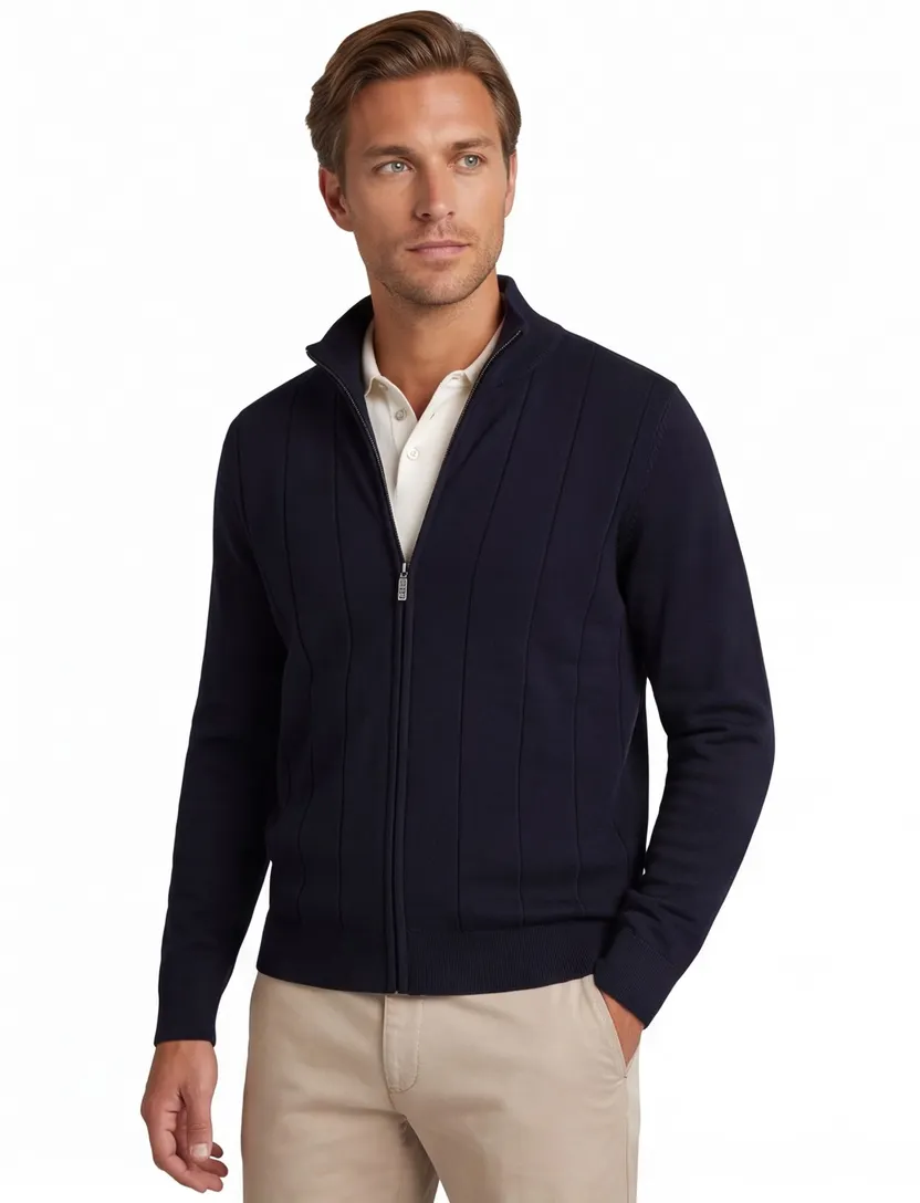 Vest Bugatti donkerblauwe streep