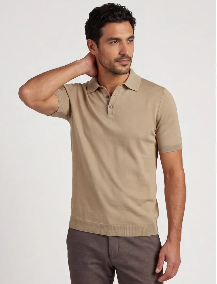Poloshirt Bugatti beige katoen