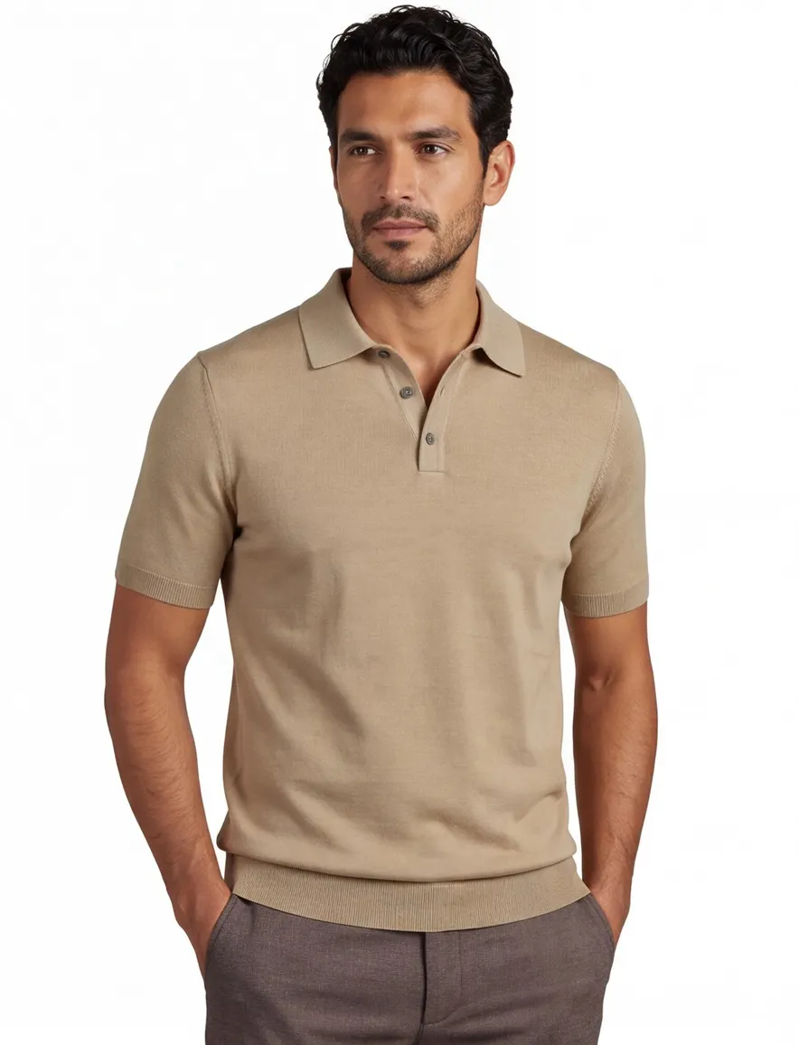 Poloshirt Bugatti beige katoen