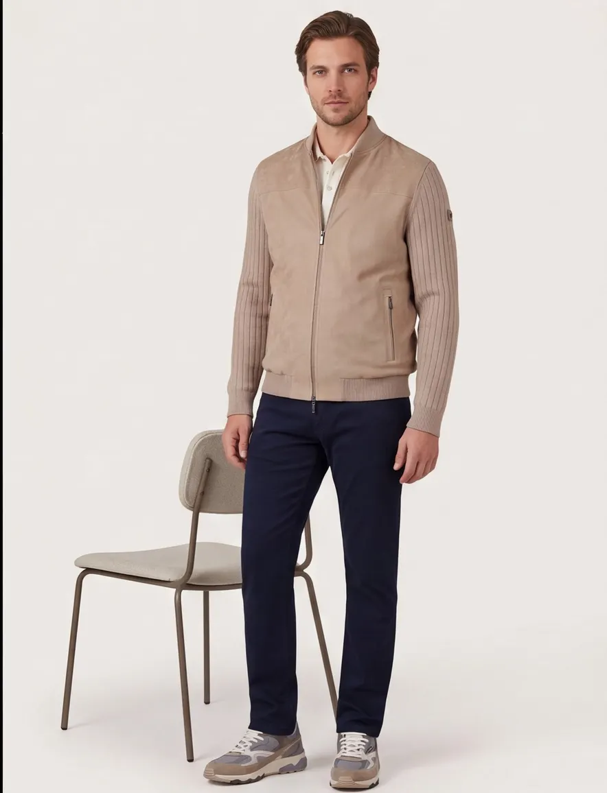 Bugatti vest beige katoen