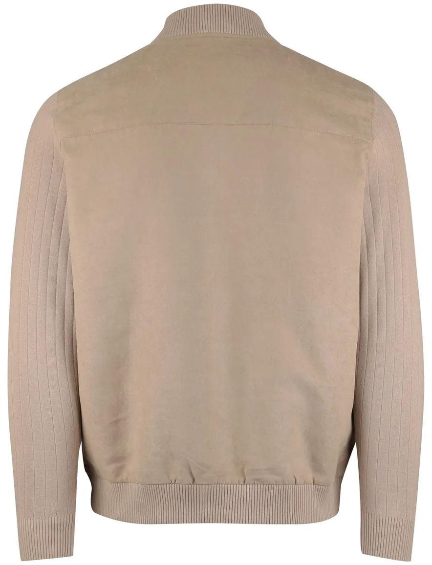 Bugatti vest katoen beige wijde fit
