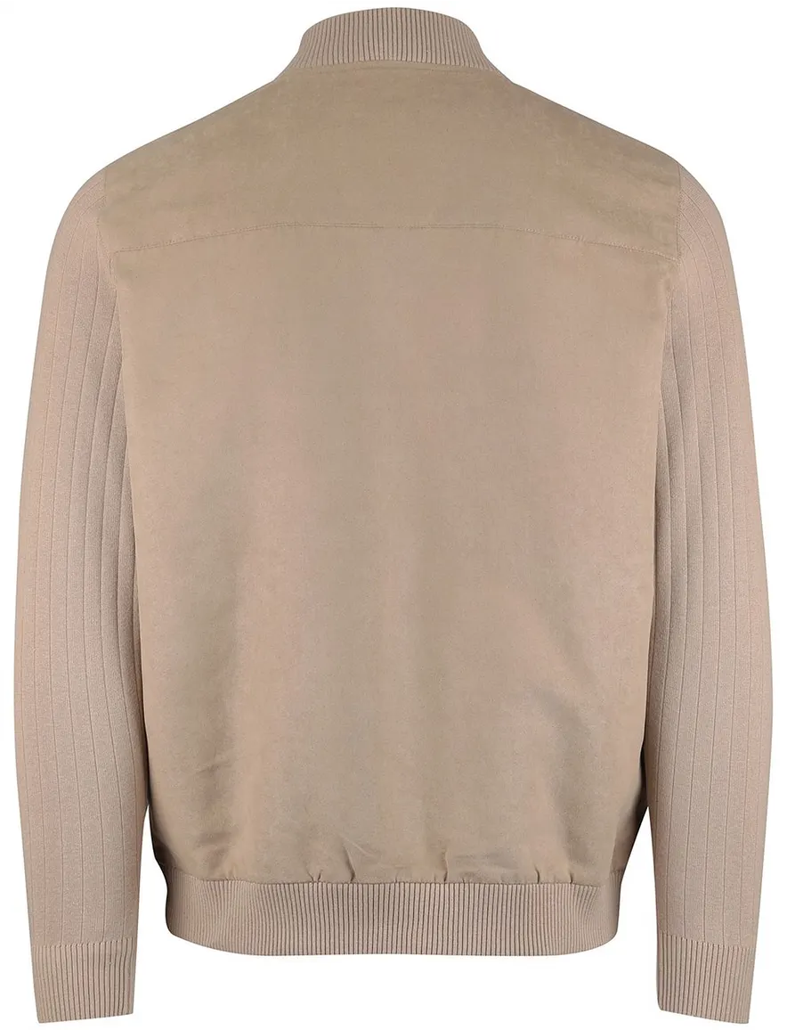 Bugatti vest katoen beige wijde fit