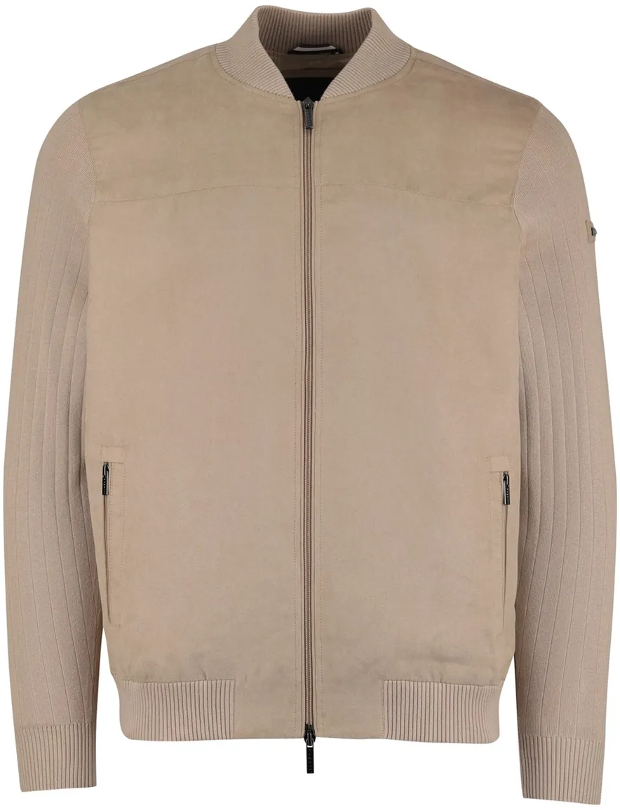 Bugatti vest katoen beige wijde fit