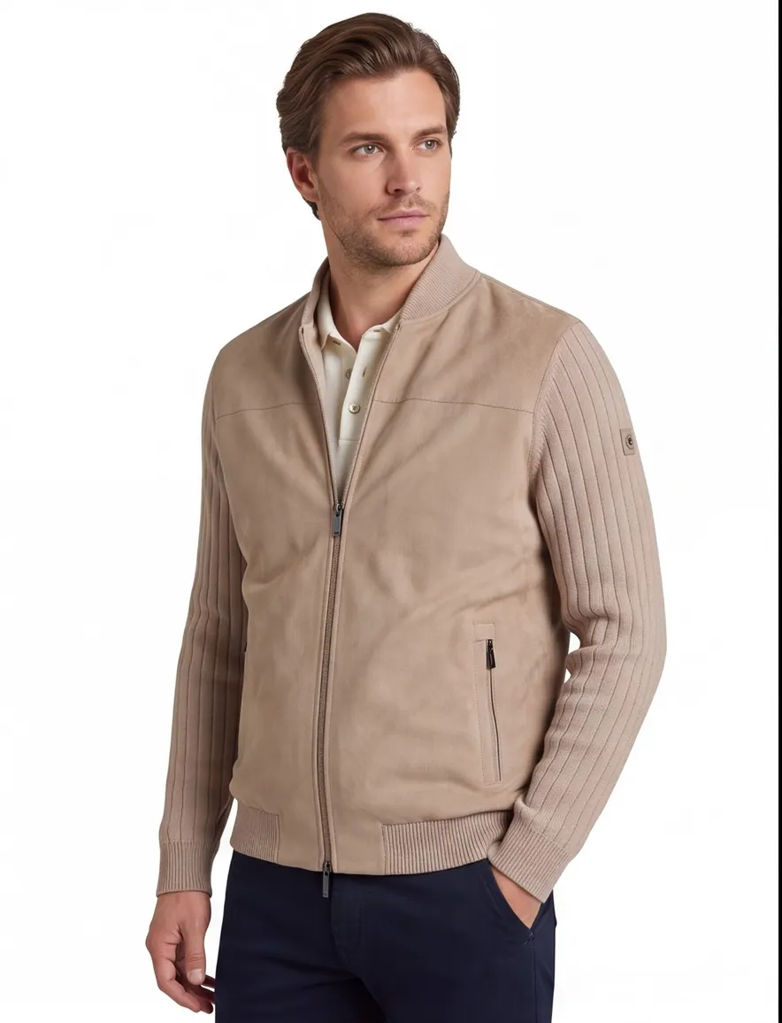 Bugatti vest beige katoen