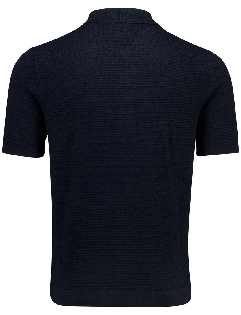 Polo korte mouw Bugatti donkerblauw gebreid