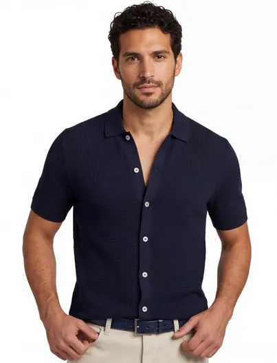 Bugatti Donkerblauwe Bugatti polo met boord