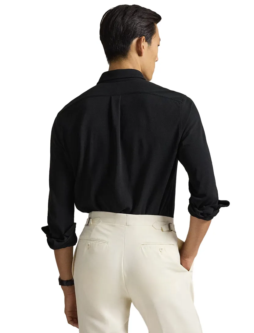 overhemd zwart Polo Ralph Lauren normale fit button down boord