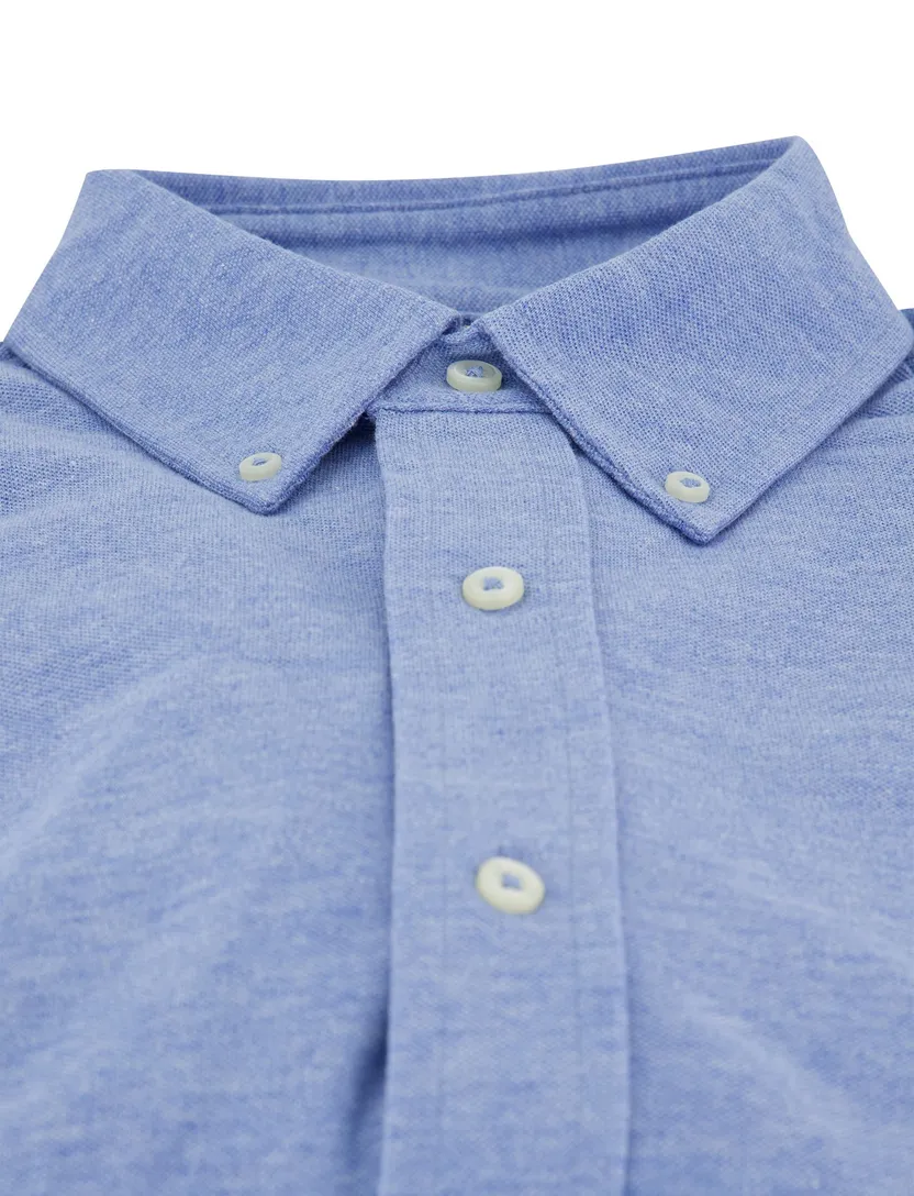 Overhemd Polo ralph lauren normale fit gemeleerd lichtblauw