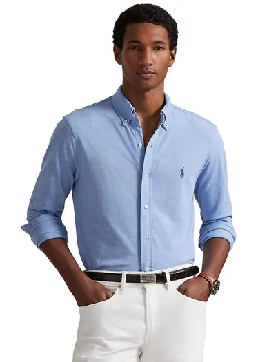 Polo Ralph Lauren Polo ralph lauren overhemd blauw gemeleerd button down boord
