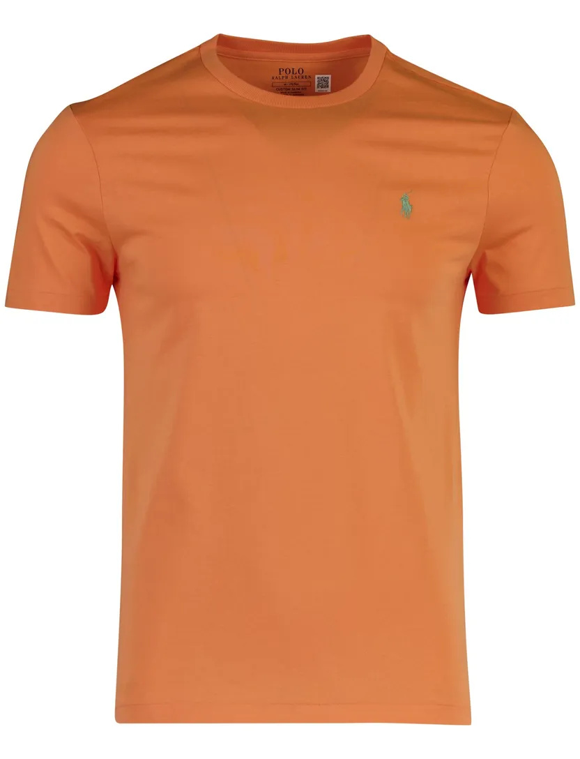 Polo Ralph Lauren T-shirts ronde hals oranje Custom Slim Fit