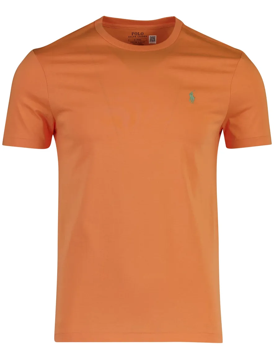 T-shirts Polo Ralph Lauren oranje Custom Slim Fit ronde hals