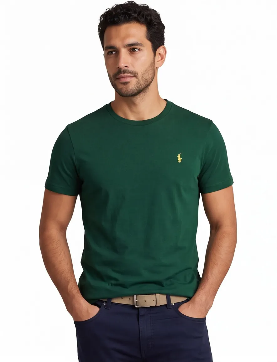 T-shirt Polo Ralph Lauren Custom Slim Fit groen