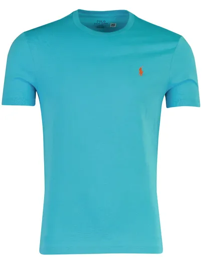 Polo Ralph Lauren T-shirt Custom Slim Fit blauw Polo Ralph Lauren